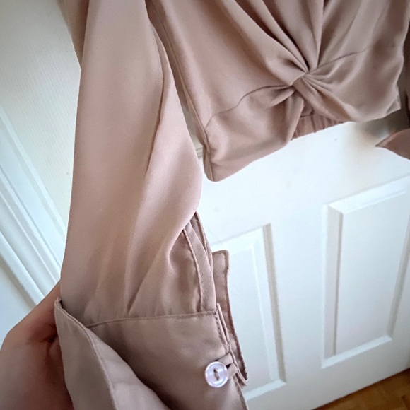 Button Up Nude Blouse - Picture 4 of 4